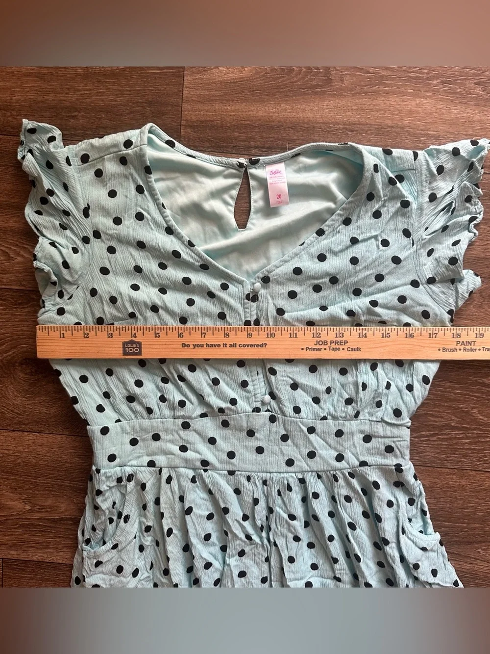 Justice teal and black polkadot retro style maxi dress Sz 20 (18/20) girls